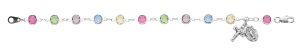 7.5in Multi Crystal Rosary Bracelet Boxed