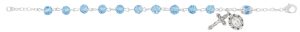 Sterling Silver light Blue Rosary Bracelet boxed