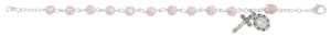 Sterling Silver Pink Rosary Bracelet boxed