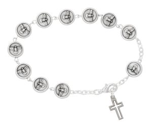 METAL HOLY SPIRIT ROSARY BRACELET DELUXE BOX