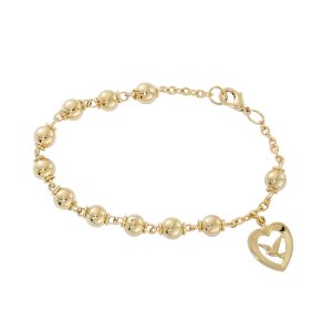 7.5" GOLD PLATE ROSARY BRACELET BOXED