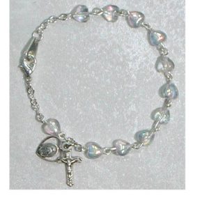 6.5in Aurora Heart Rosary Bracelet Boxed