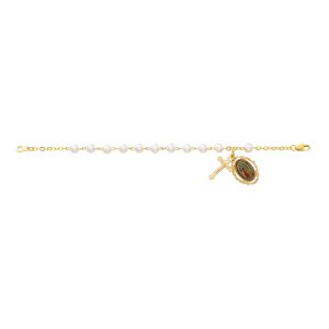 7.5in Pearl glass Guadalupe Bracelet Boxed