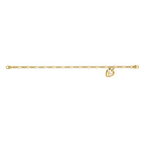 7.5" GOLD TONE FIGARO HOLY SPIRI BRACELET DELUXE BOXED