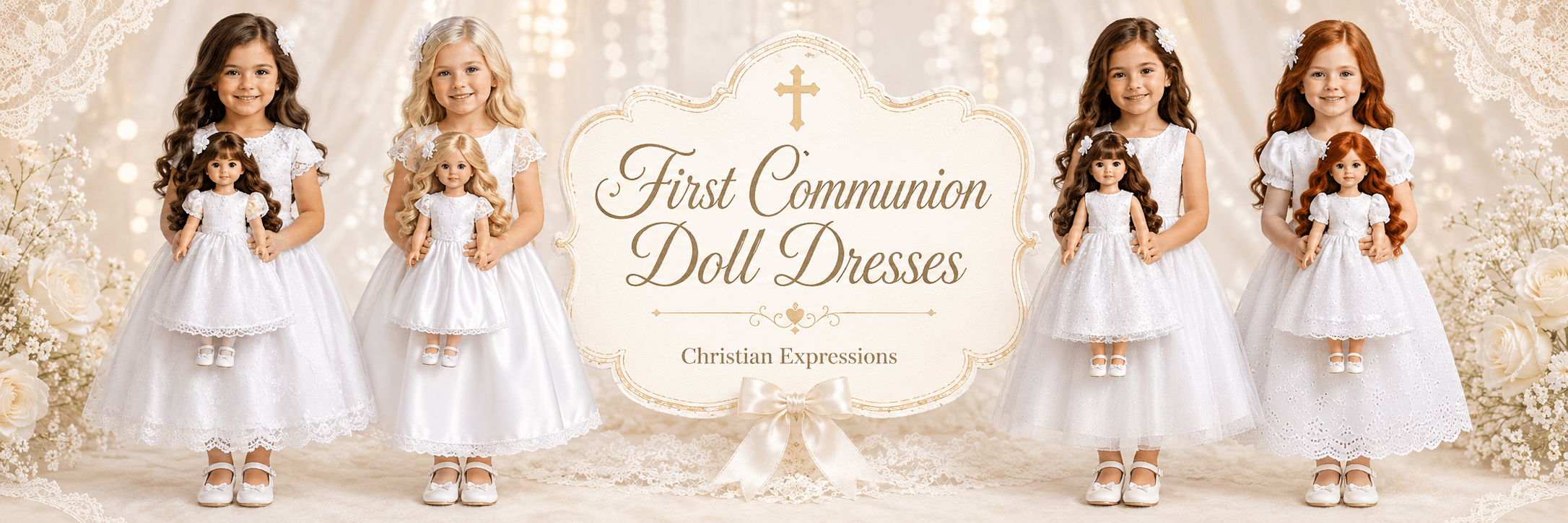 First Communion Doll Dresses for Girls