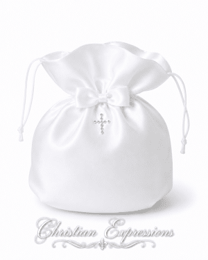 First Communion Purse with Rhinestone Cross