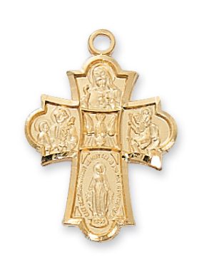 Gold over Sterling 4-way Pendant