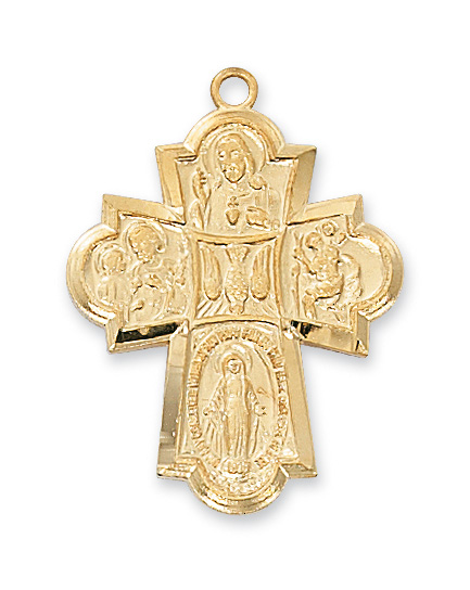 Gold over Sterling 4-way Pendant 1 Gold over Sterling 4-way Pendant