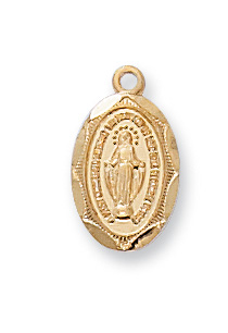 Gold on Sterling Miraculous Baby Pendant Boxed