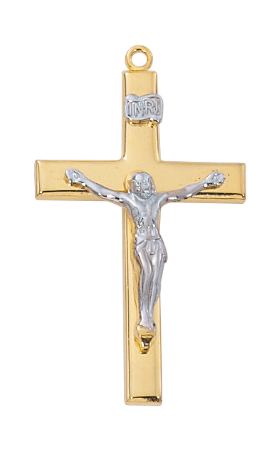 Gold over Sterling Crucifix Pendant 1 Gold over Sterling Crucifix Pendant