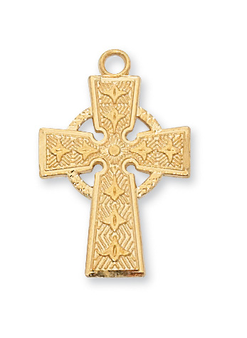 Gold over Sterling Celtic Crucifix Pendant 1 Gold over Sterling Celtic Crucifix Pendant