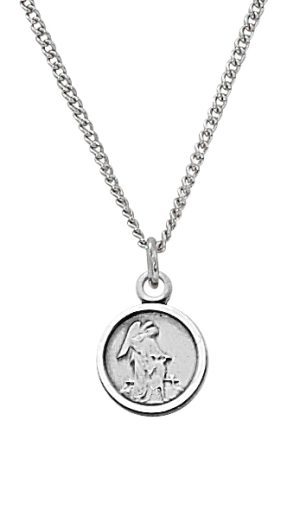 Sterling guardian angel medal on 13" Chain Deluxe gift boxed.