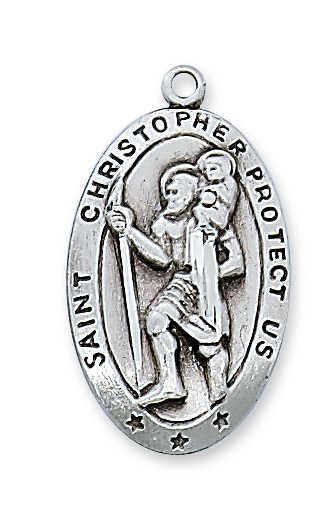 Sterling Silver St. Christopher Pendant 1 Sterling Silver St. Christopher Pendant