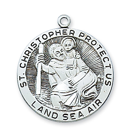 Sterling Silver St. Christopher Pendant 1 Sterling Silver St. Christopher Pendant