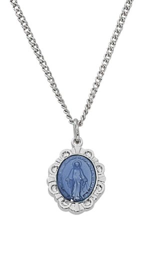 Sterling Blue Miraculous Baby Pendant Boxed