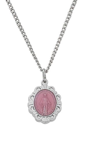 Sterling Pink Miraculous Baby Pendant Boxed