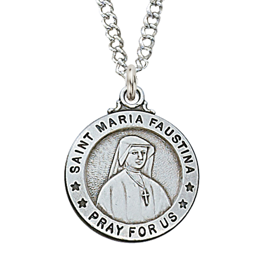 Sterling Silver St. Maria Faustina Pendant 1 Sterling Silver St. Maria Faustina Pendant