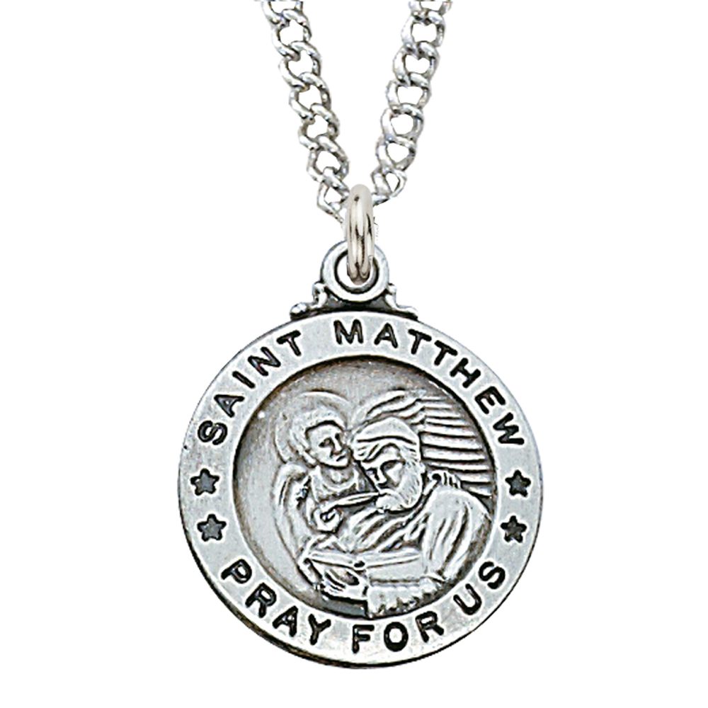 Sterling Silver St. Matthew the Evangelist Pendant 1 Sterling Silver St. Matthew the Evangelist Pendant