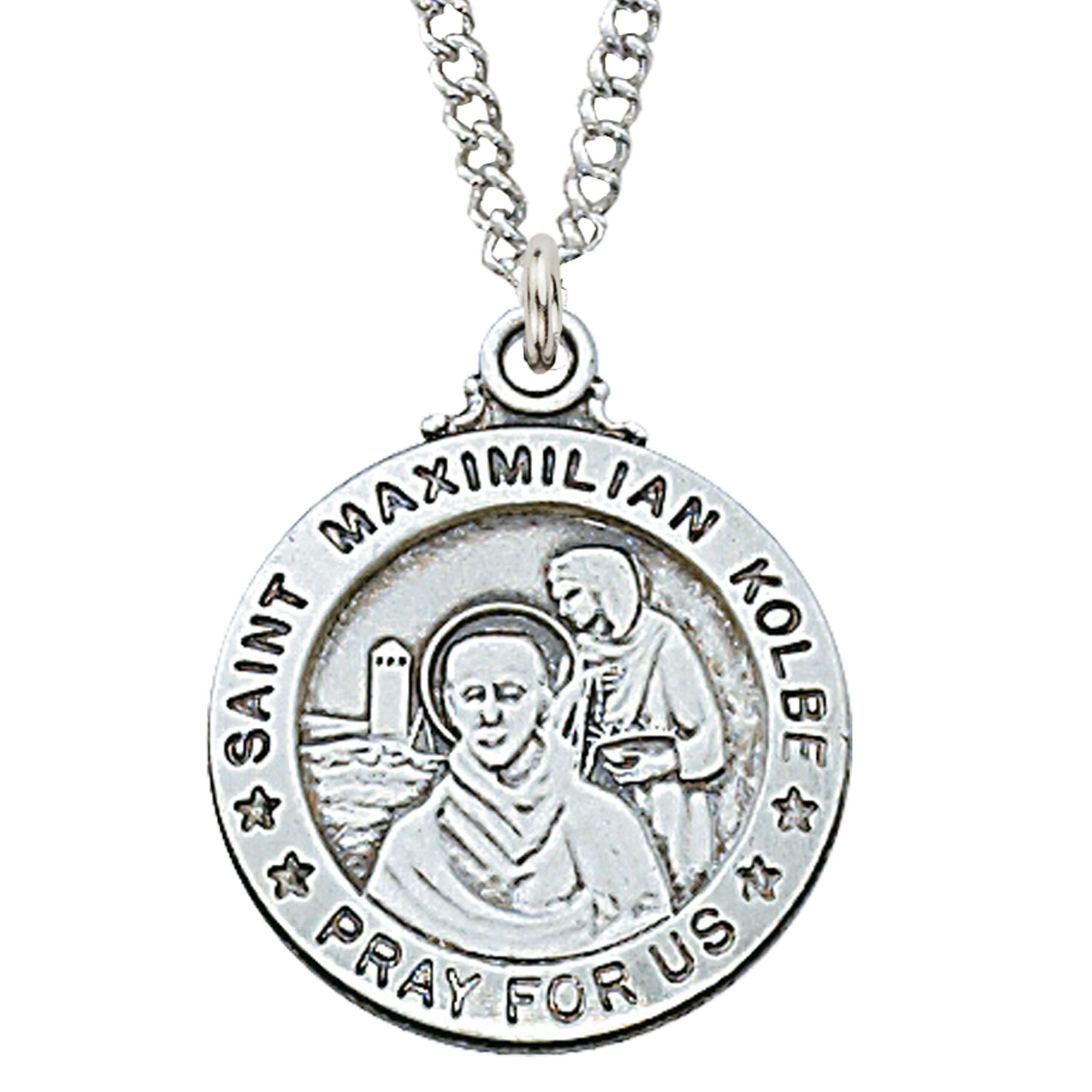 Sterling Silver St. Maximillian Kolbe Pendant 1 Sterling Silver St. Maximillian Kolbe Pendant