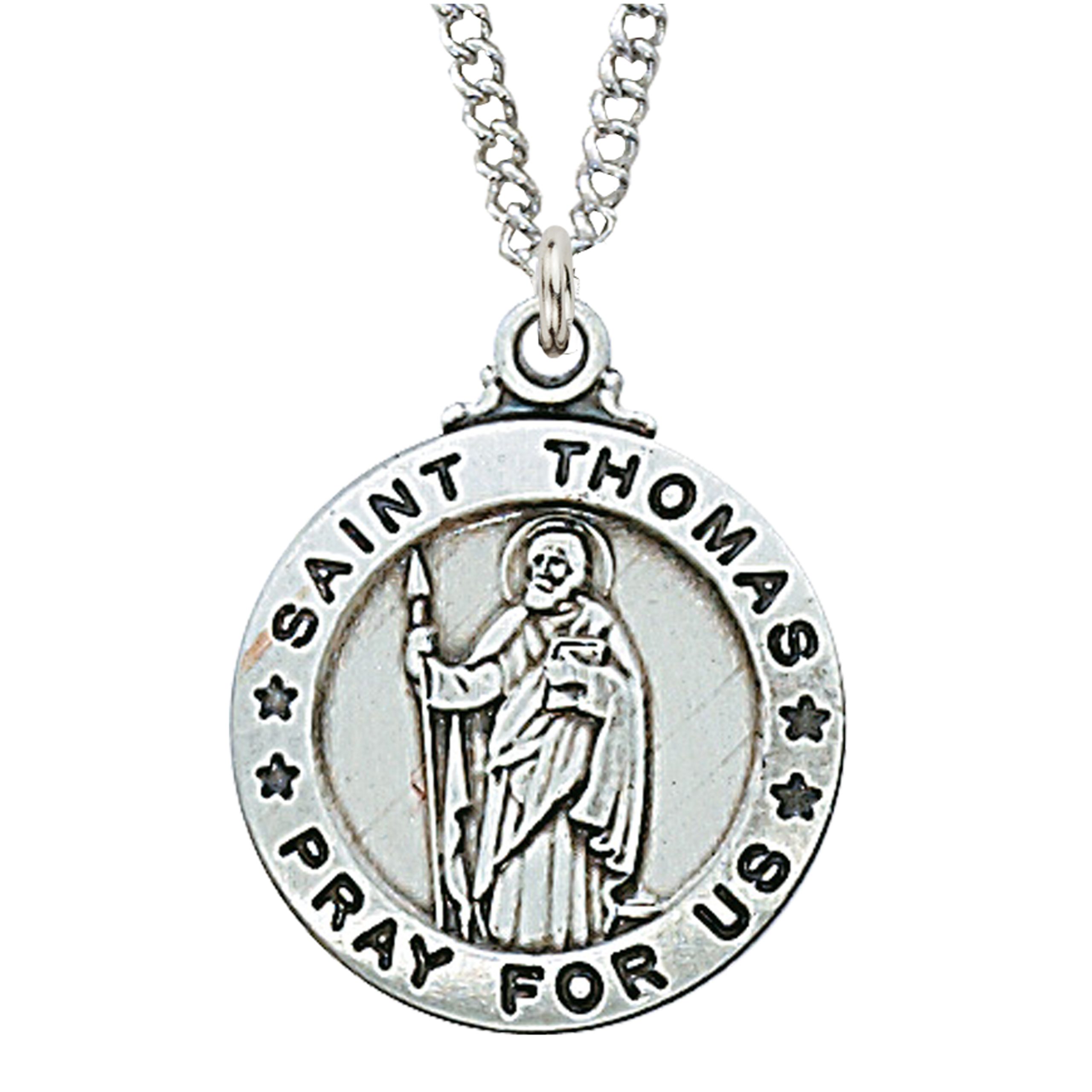 Sterling Silver St. Thomas the Apostle Pendant 1 Sterling Silver St. Thomas the Apostle Pendant