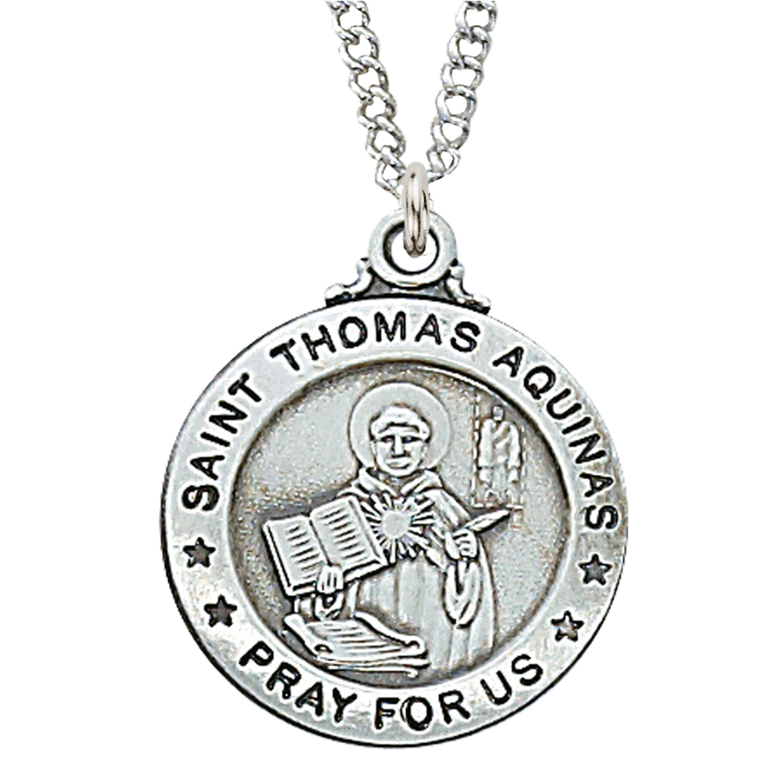 Sterling Silver St. Thomas Aquinas Pendant 1 Sterling Silver St. Thomas Aquinas Pendant