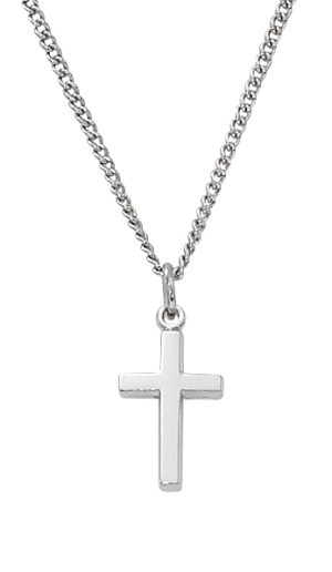 Sterling Cross on Baby Chain and Boxed