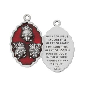 Sterling silver 3 Hearts of Jesus