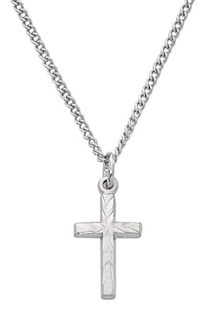 Sterling Cross on Baby Chain and Boxed