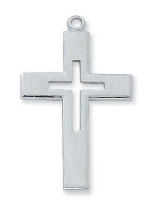 Sterling Silver Brushed Cross