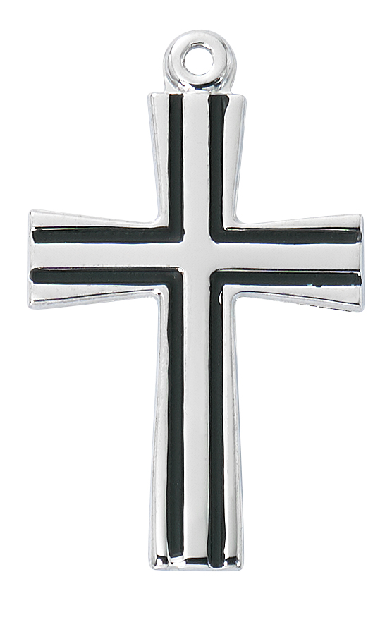 Sterling Silver Cross with Black Boxed 1 Sterling Silver Cross with Black Boxed