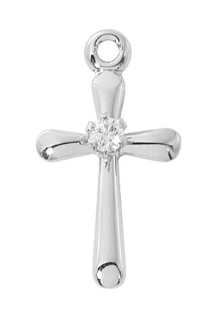 Sterling Silver Cross with stone Boxed