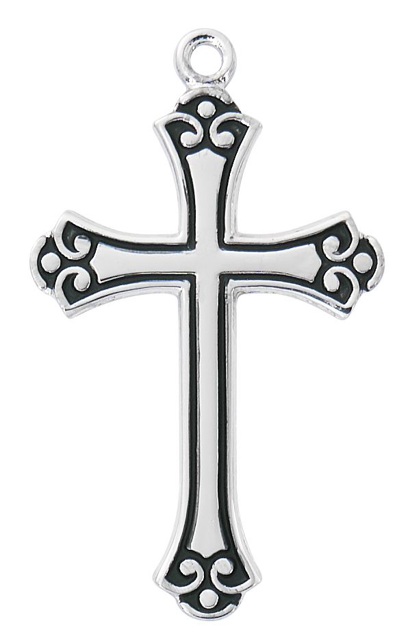 Sterling Silver Cross with Black Boxed 1 Sterling Silver Cross with Black Boxed