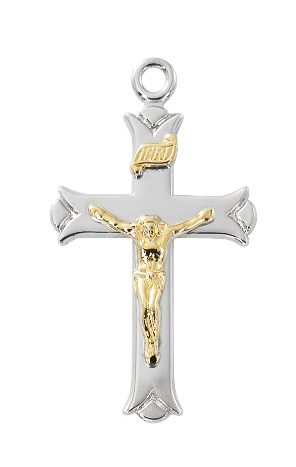 Sterling Silver Two-tone Crucifix Boxed 1 Sterling Silver Two-tone Crucifix Boxed