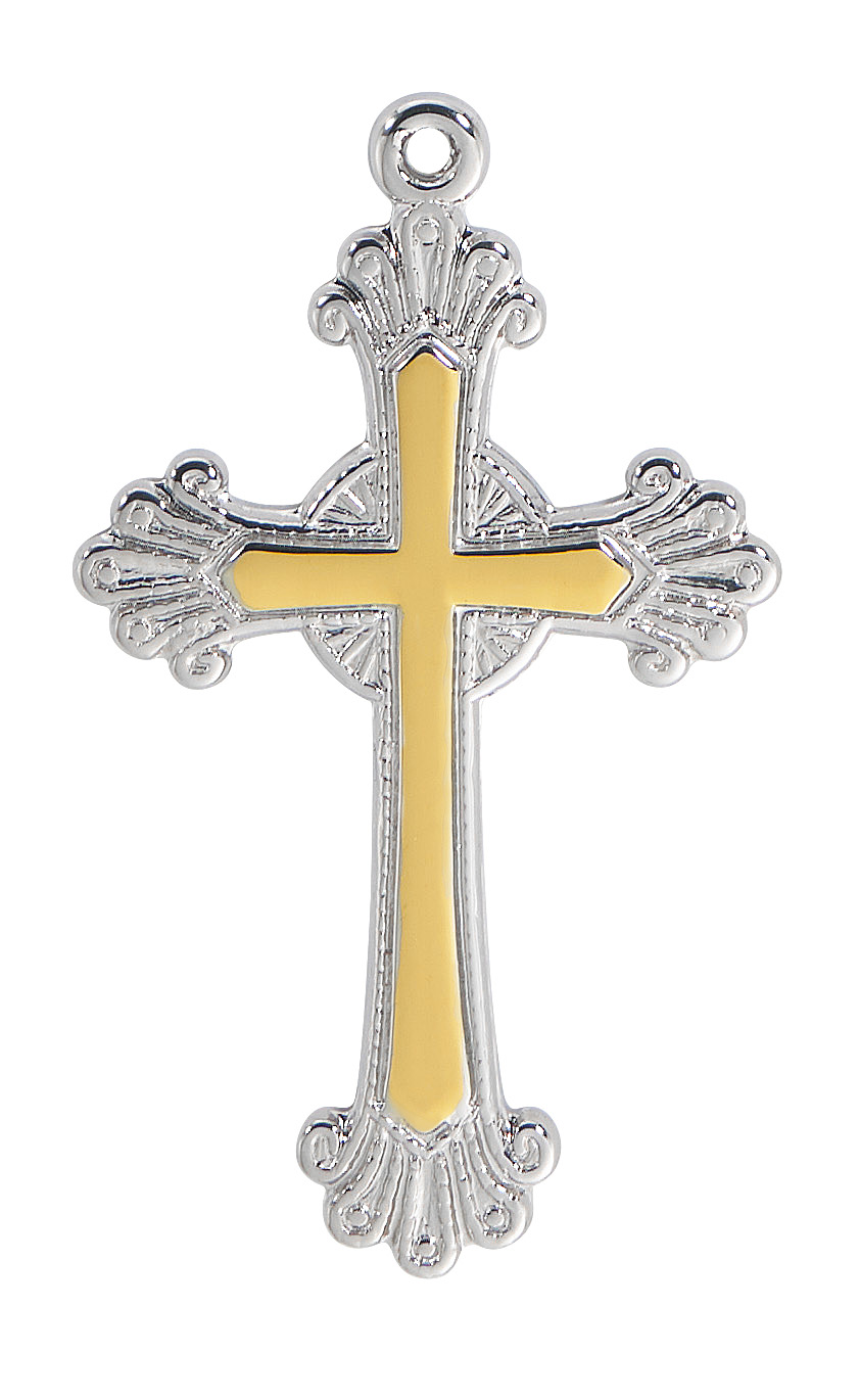 Sterling Silver two-tone Cross boxed 1 Sterling Silver two-tone Cross boxed