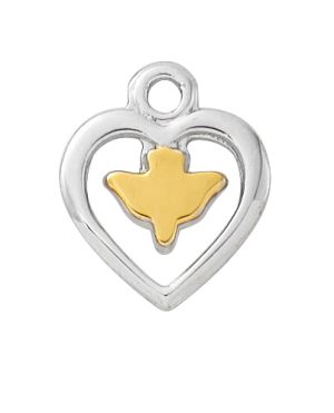 Sterling Silver Cross with Gold Dove boxed