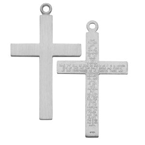 Sterling Silver Brushed Cross with Lords prayer on back
