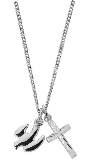 Sterling Silver Holy Spirit and Cross