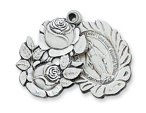 Sterling Silver Miraculous Rosebud Pendant Boxed 1 Sterling Silver Miraculous Rosebud Pendant Boxed
