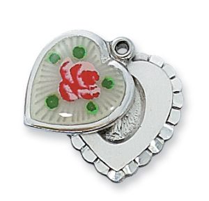 Sterling Silver Cloisonné Miraculous Pendant Boxed