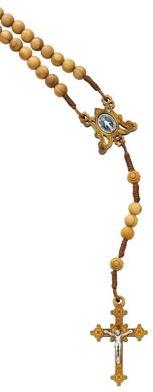 Olive Wood Miraculous Rosary Boxed
