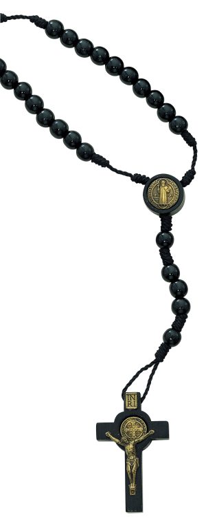 SMALL BLACK WOOD ST. BENEDICT ROSARY
