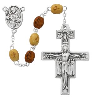 WOOD TAU ROSARY
