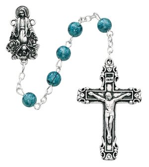 BLUE MIRACULOUS ROSARY BOXED