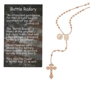 Copper Plated Battle Rosary Carded