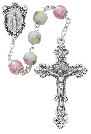 Pastel and Pink Rosary Boxed