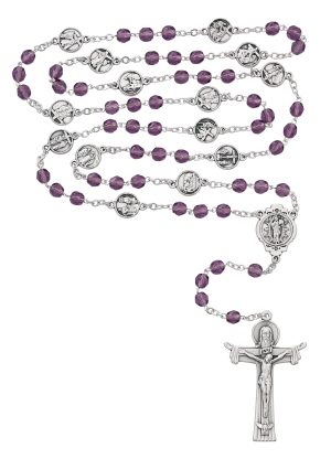 Purple Stations of the Cross Rosary Boxed
