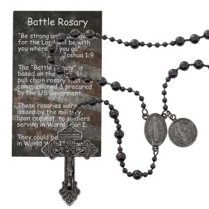 Gun Metal Plated Battle Rosay Carded