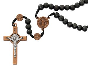 Black Wood St Benedict Rosary Boxed