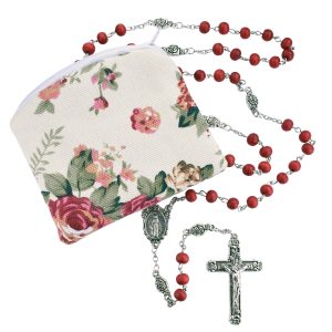 ROSE SCENTED ROSARY & POUCH
