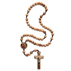 Sacred Heart Wood Rosary